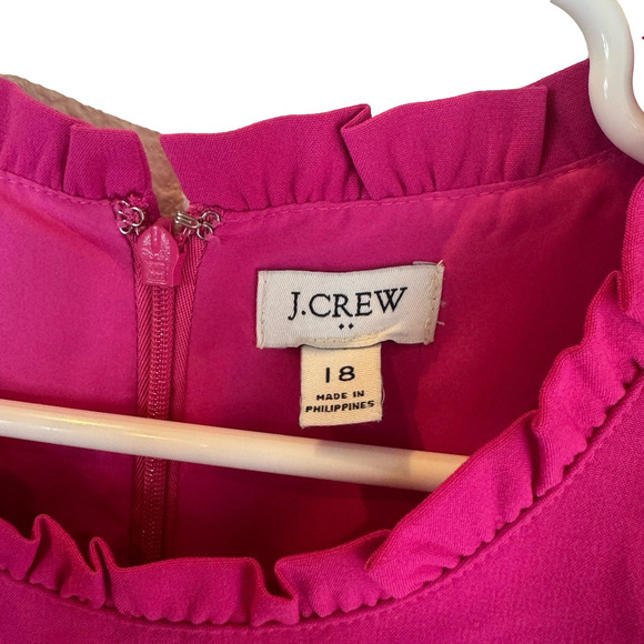 J. CREW Ruffle Neck Shift Midi Dress - Picture 5 of 15